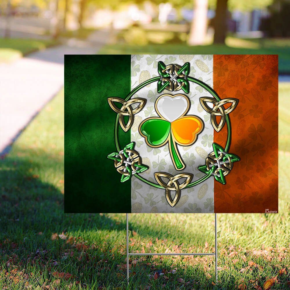 Team Irish Lucky Charm Yard Sign