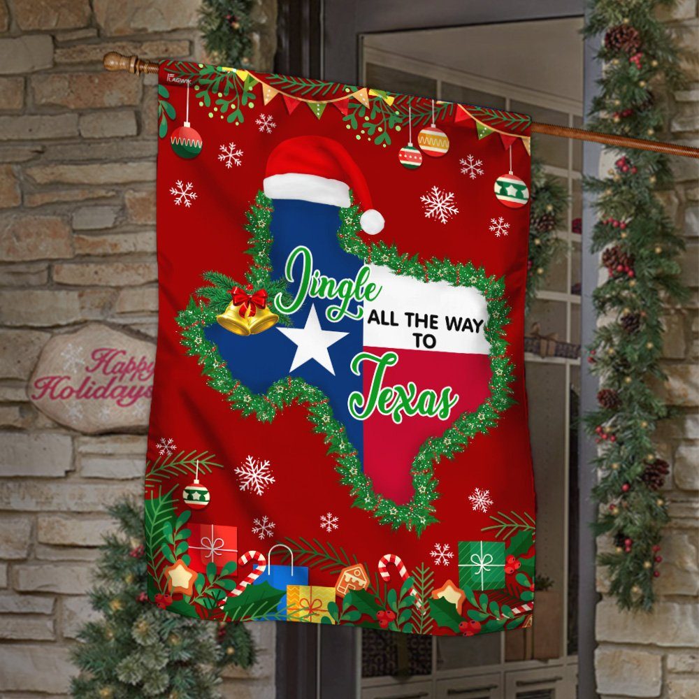 Texas Christmas, Jingle All The Way To Texas Flag TPT457F