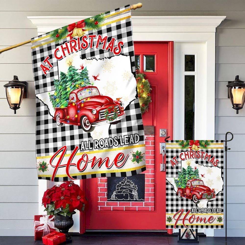 Texas Christmas Flag All Roads Lead Home LNT660Fv1