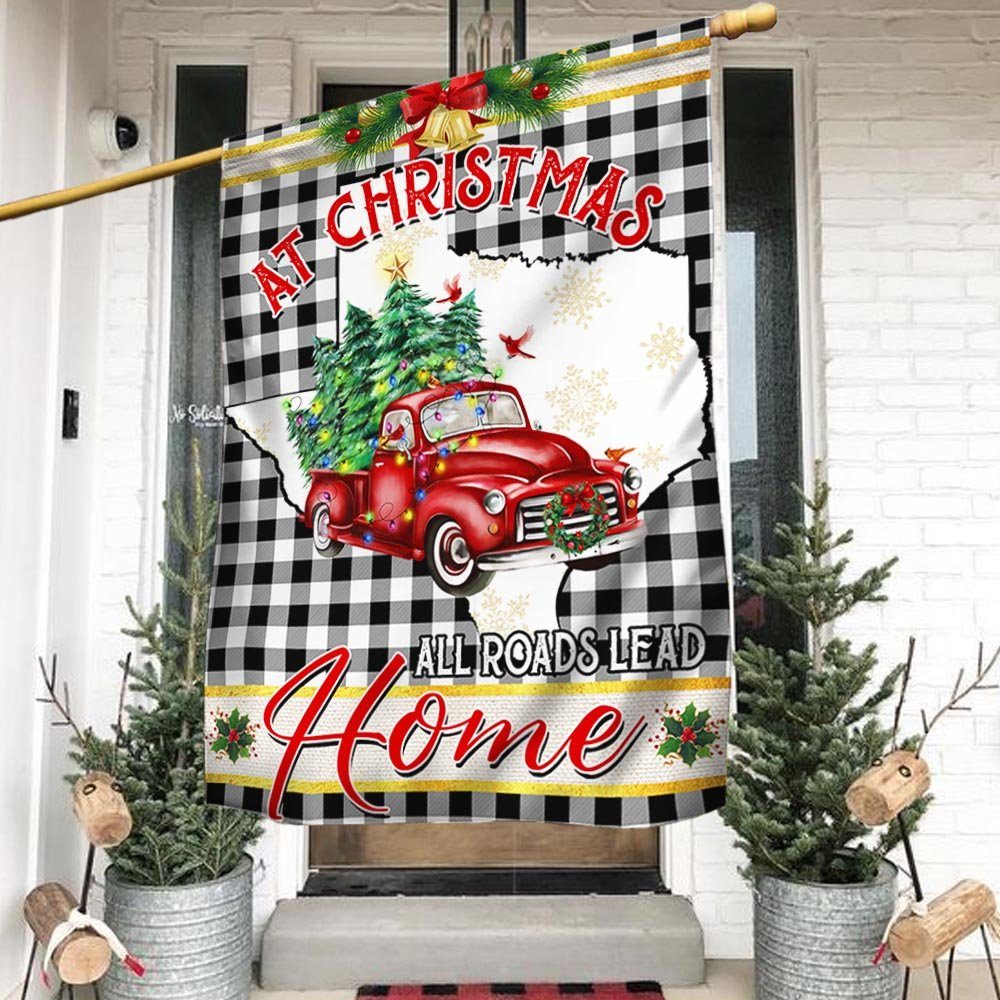 Texas Christmas Flag All Roads Lead Home LNT660Fv1