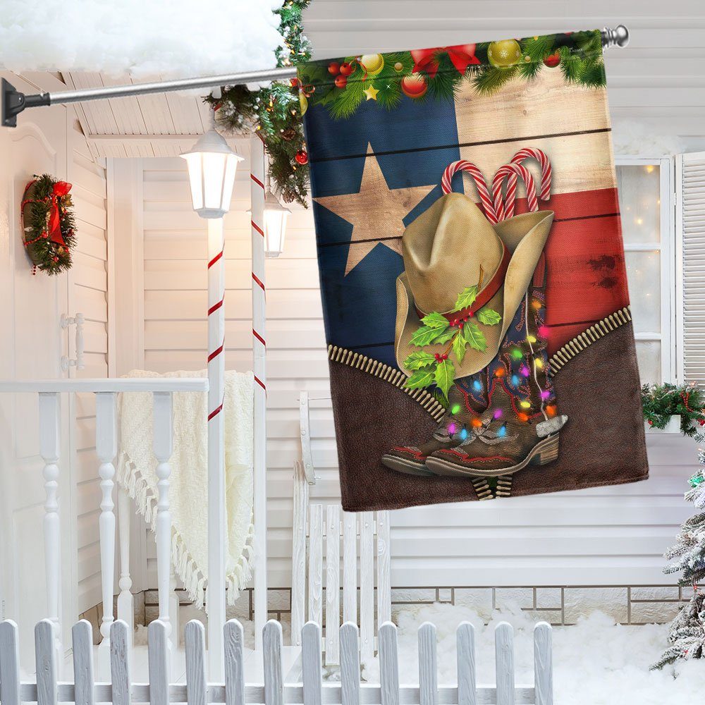 Texas Christmas Flag Cowboy Boots BNN718F