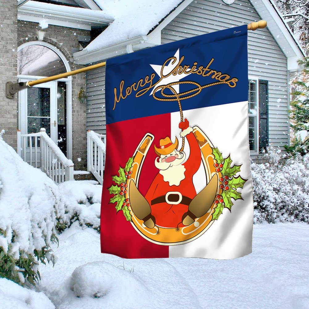 Texas Christmas Flag Cowboy Santa LNT623F