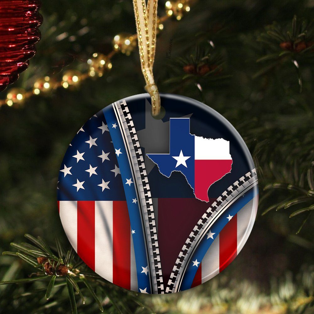 Texas Circle Ceramic Ornament State Of Mind ANT218O