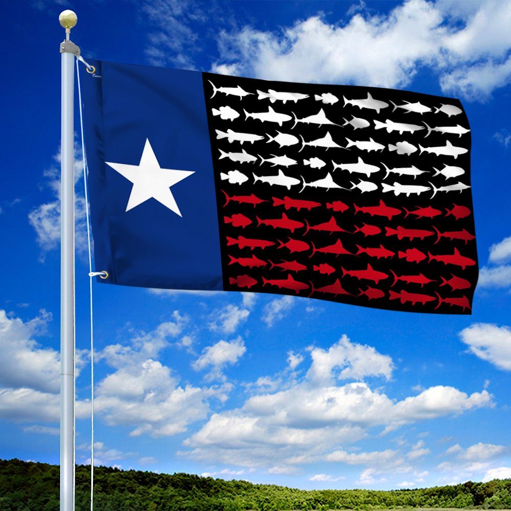 Texas Fish Grommet Flag TQN16GF