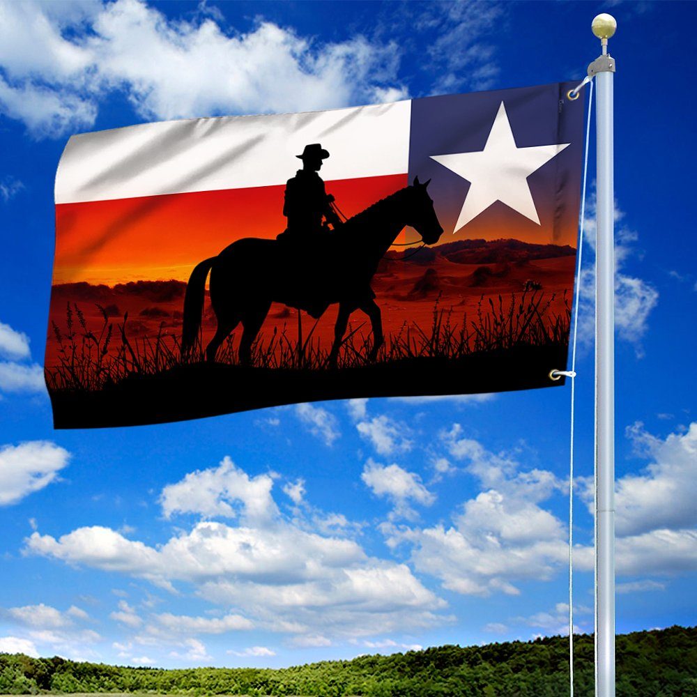 Texas Flag Cowboy Texan Grommet Flag TRV1720GF