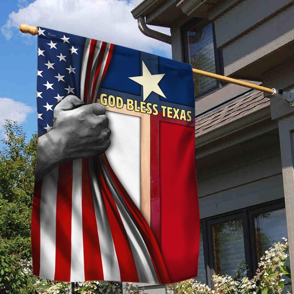 Texas Flag God Bless Texas American Flag QTR171F