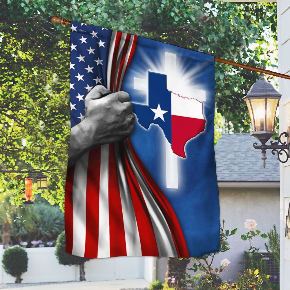 Texas Flag Jesus Cross Texas American Flag QTR170F