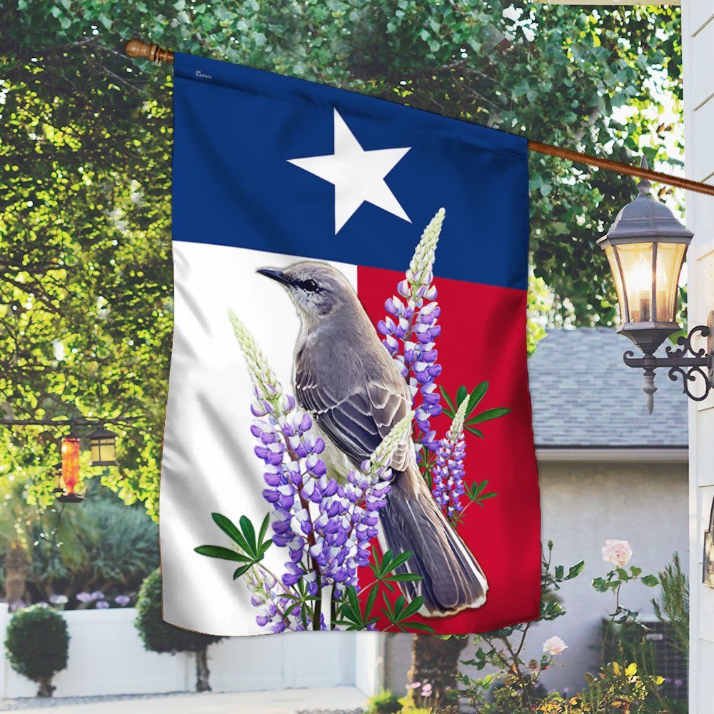 Texas Flag Northern Mockingbird And Bluebonnet BNN430F