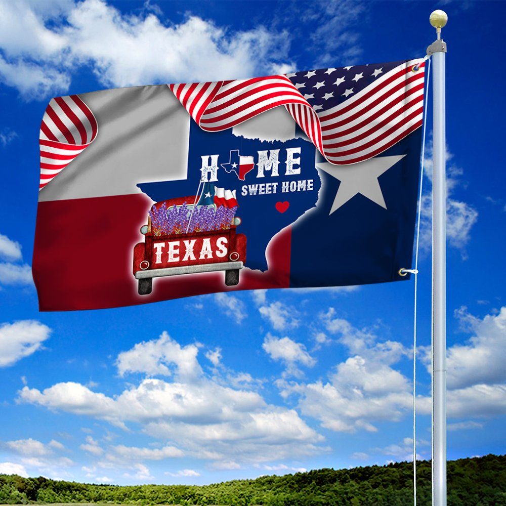 Texas Flag Texas Home Sweet Home Grommet Flag MLN159GF