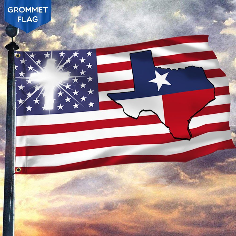 Texas Grommet Flag God Bless Texas DDH2000GF