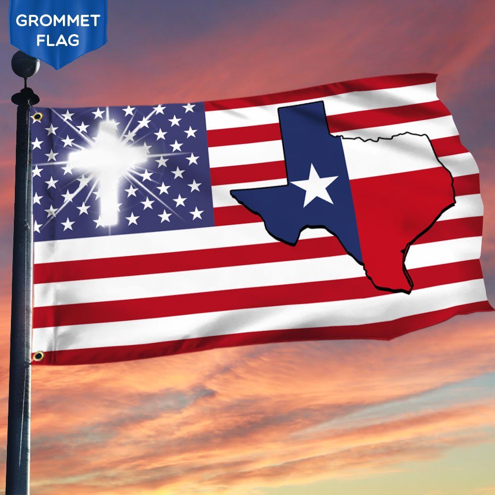 Texas Grommet Flag God Bless Texas DDH2000GFv1