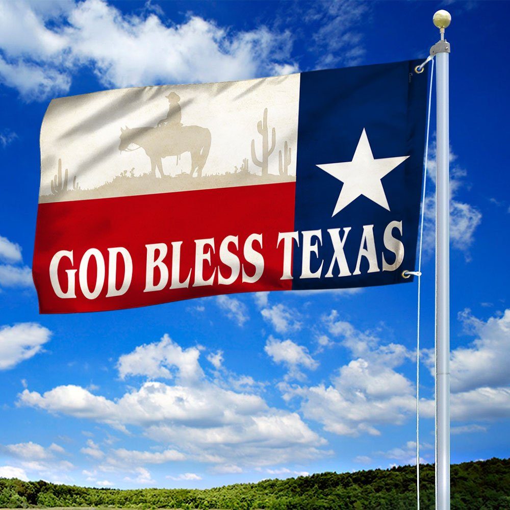 Texas Grommet Flag God Bless Texas LNT379GF