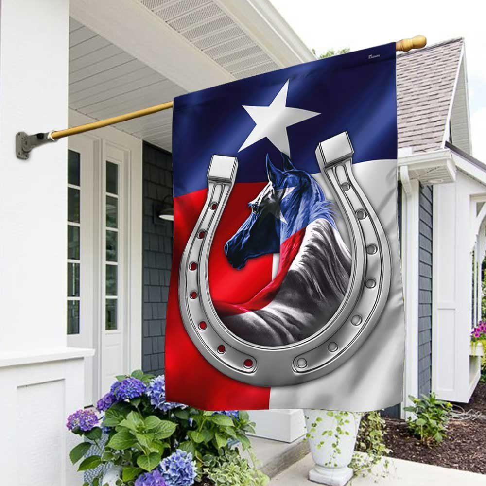 Texas Horse Flag Wild House Horseshoe DBD3389F