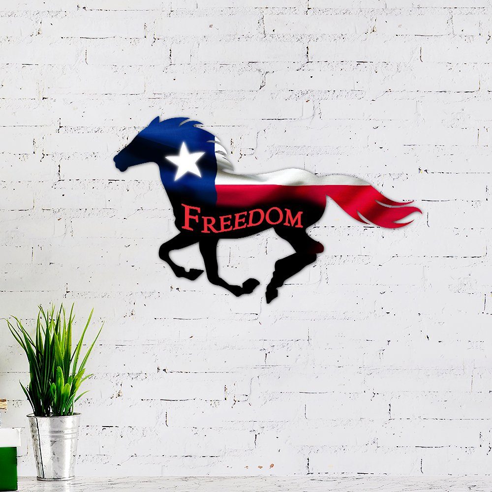 Texas Horse Hanging Metal Sign Racing Life LNT69MS