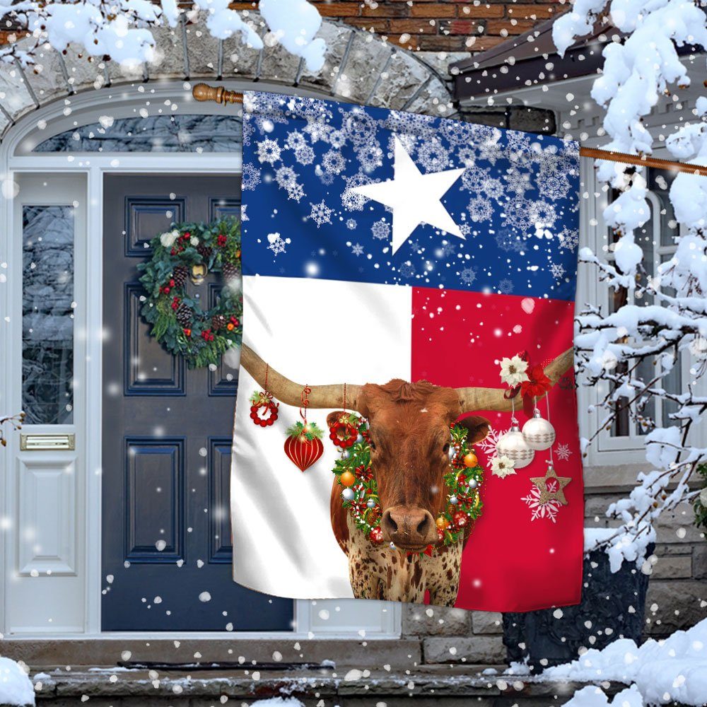 Texas Longhorn Christmas Flag LNT784F