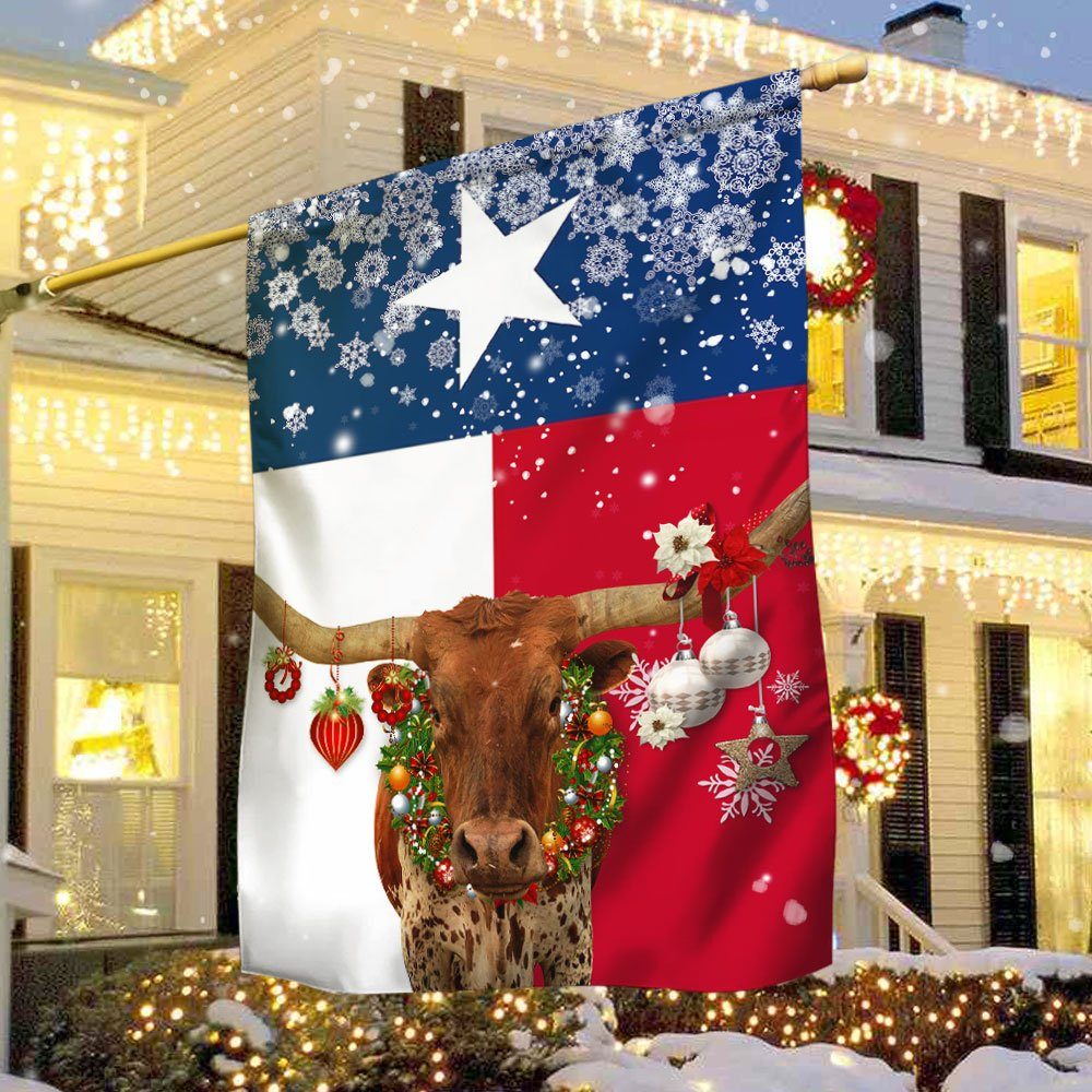 Texas Longhorn Christmas Flag LNT784F