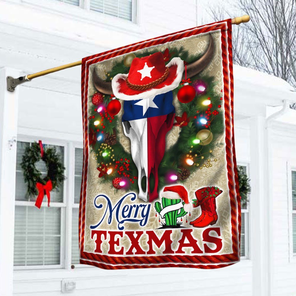 Texas Longhorn Flag Merry Texmas DDH3068F