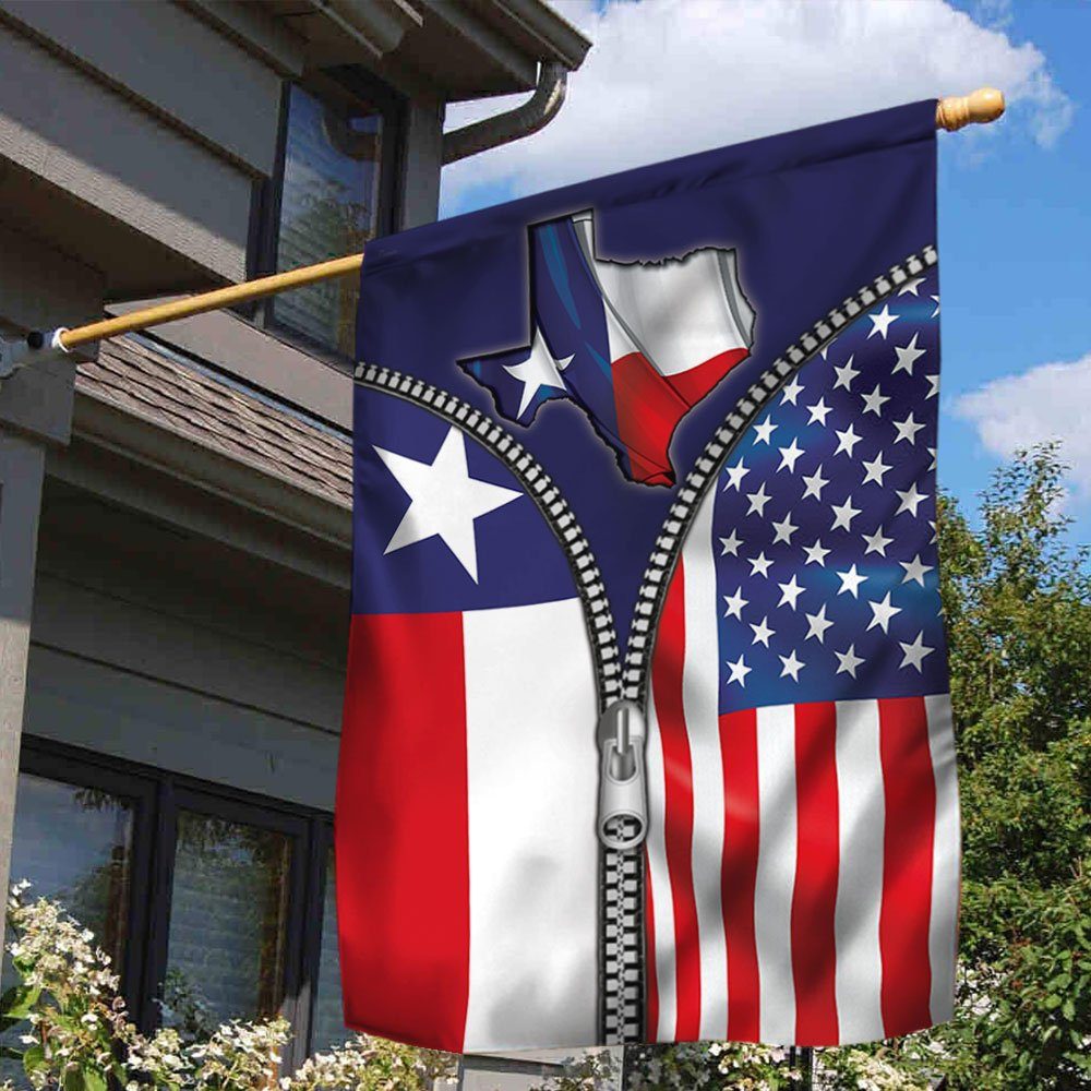 Texas State American Flag