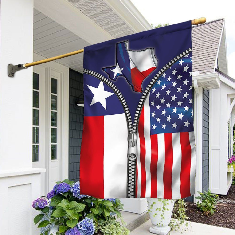 Texas State American Flag