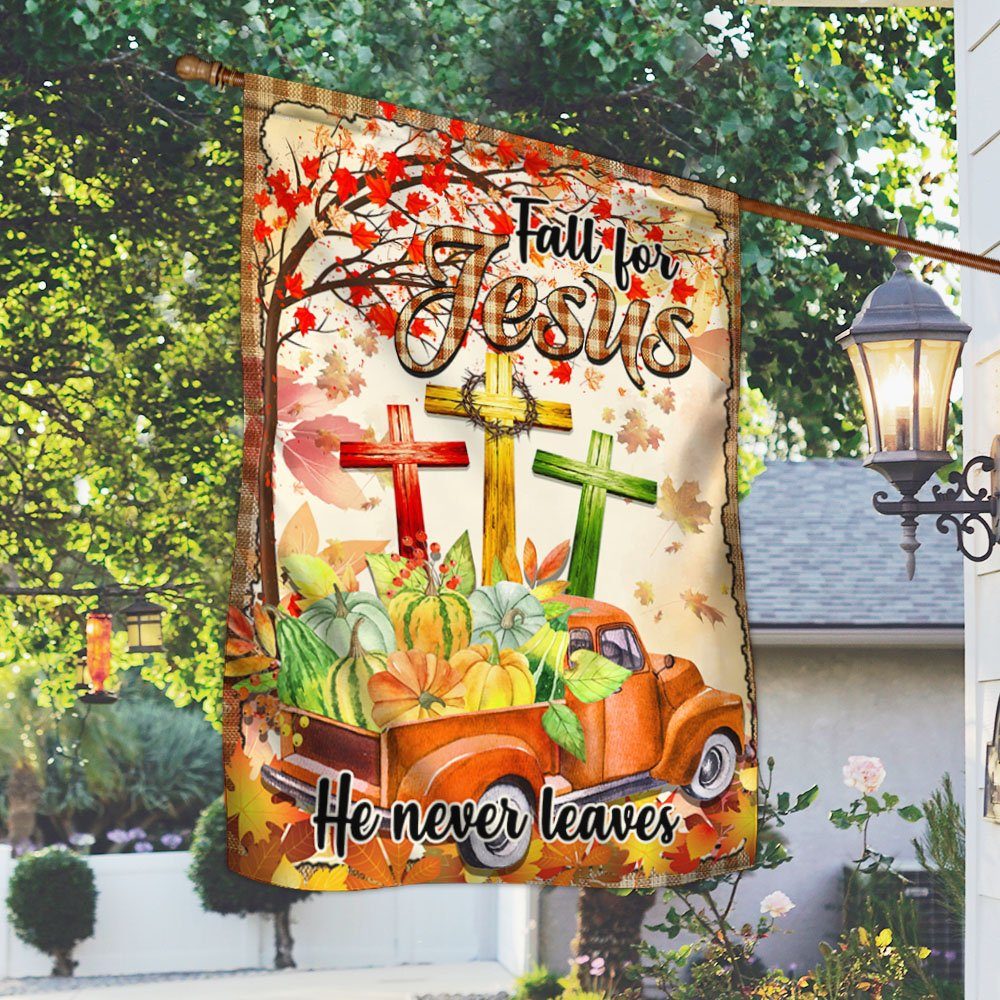 Thanksgiving A Christian Holiday Flagwix™ Fall For Jesus He Never Leaves Christian Lover Flag THH3415F