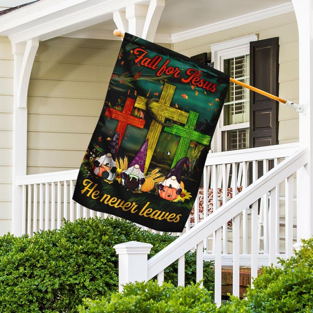 Thanksgiving Gnome Images Flagwix™ Fall For Jesus He Never Leaves Flag