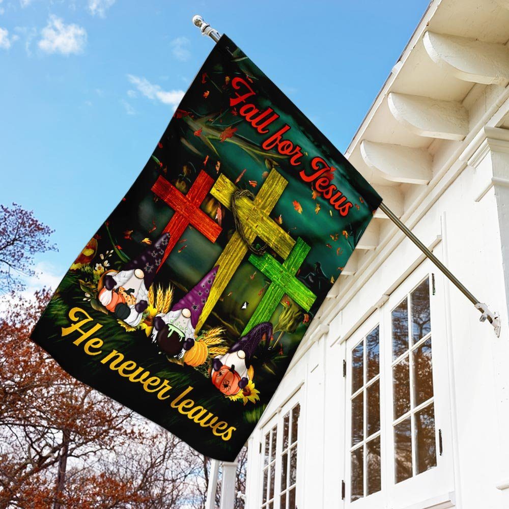 Thanksgiving Gnome Images Flagwix™ Fall For Jesus He Never Leaves Flag