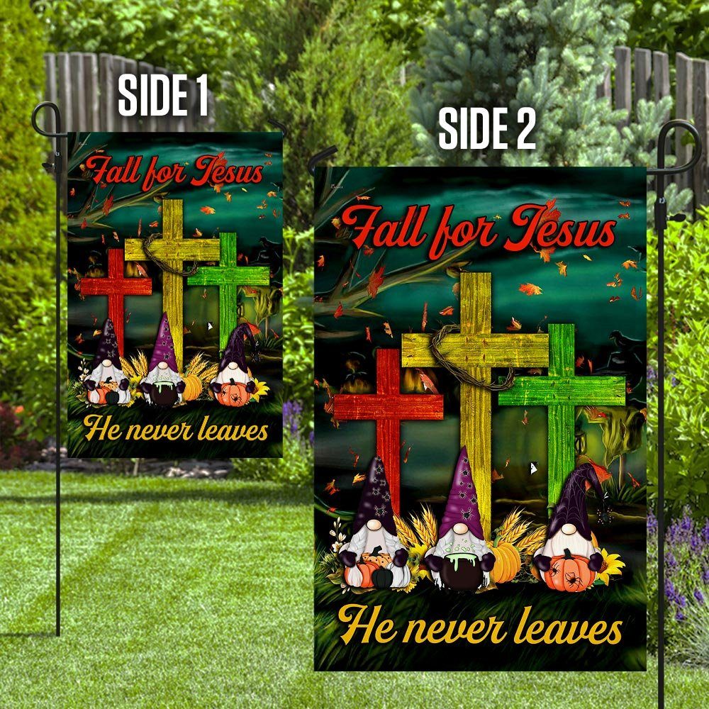 Thanksgiving Gnome Images Flagwix™ Fall For Jesus He Never Leaves Flag