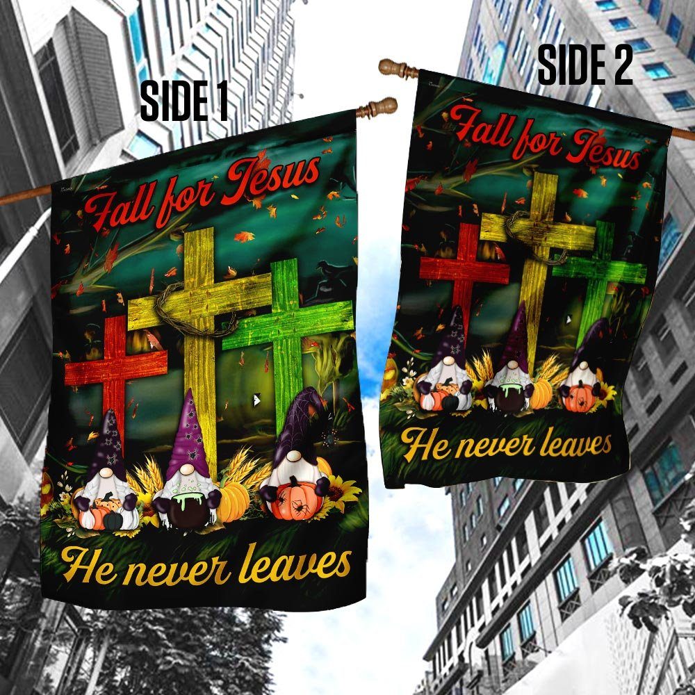 Thanksgiving Gnome Images Flagwix™ Fall For Jesus He Never Leaves Flag