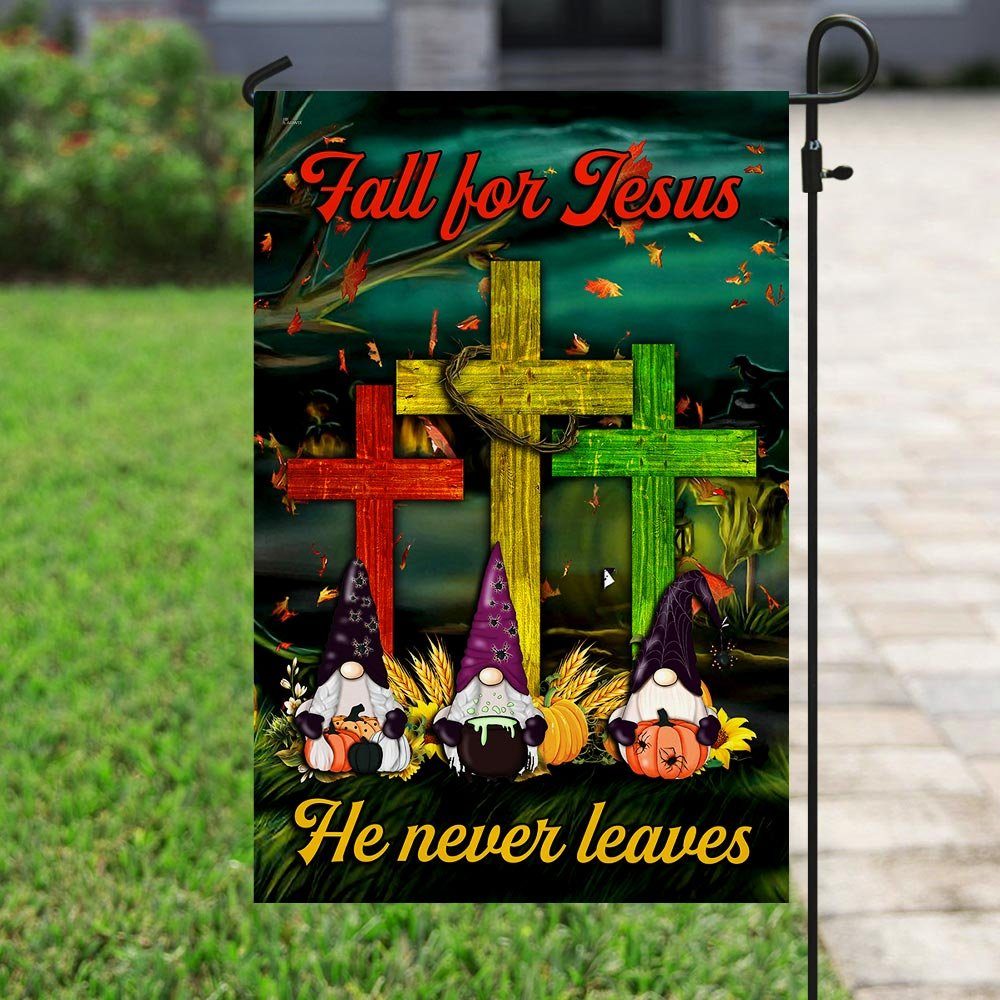 Thanksgiving Gnome Images Flagwix™ Fall For Jesus He Never Leaves Flag