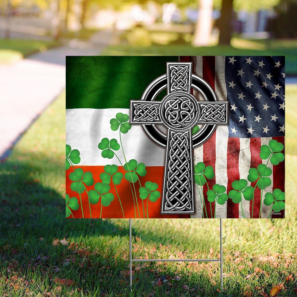 The Irish Celtic Cross Yard Sign