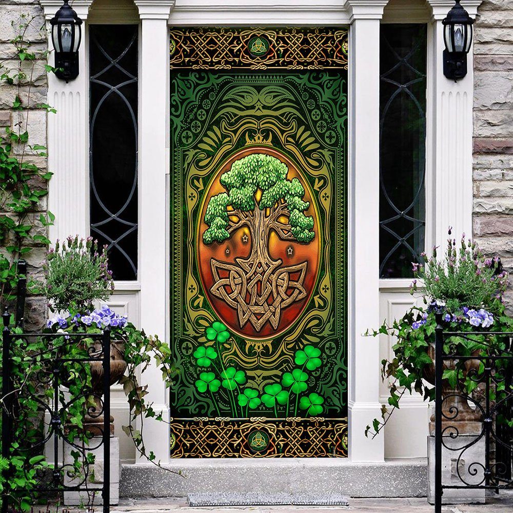 The Irish Celtic Tree Of Life Door Cover