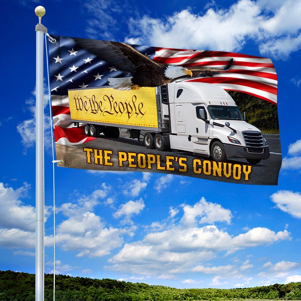 The People’s Convoy Grommet Flag, American Truckers QNK1073GF