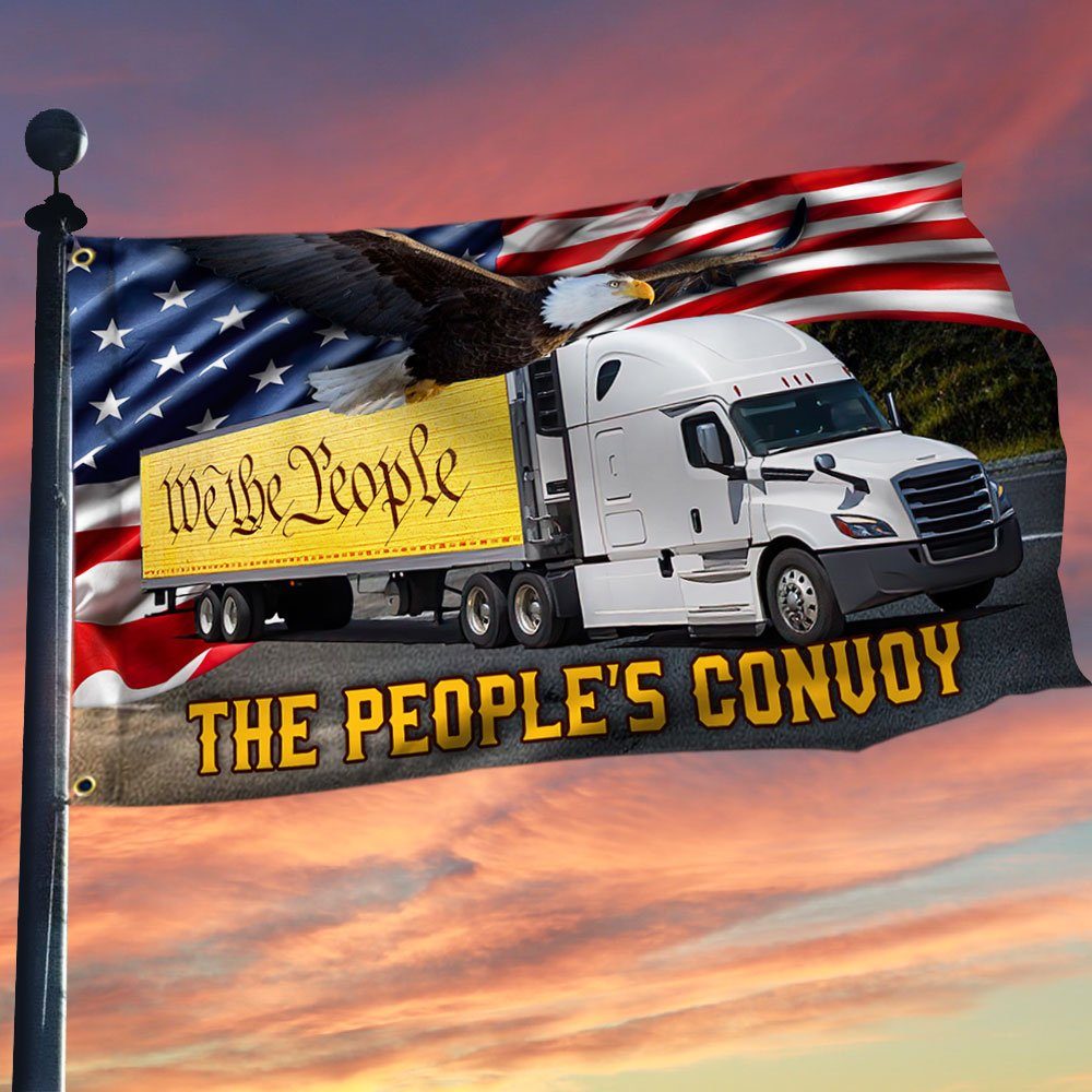 The People’s Convoy Grommet Flag, American Truckers QNK1073GF