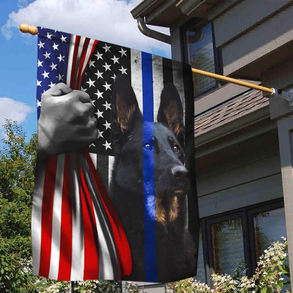 The Thin Blue Line K-9 Dog American Flag THB3858F