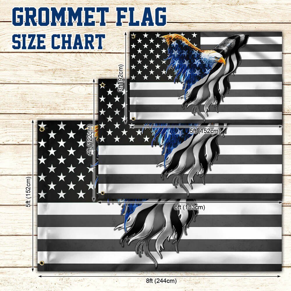 The Thin Gray Line Flag Correctional Officers American Eagle Flag THB3440GFv4