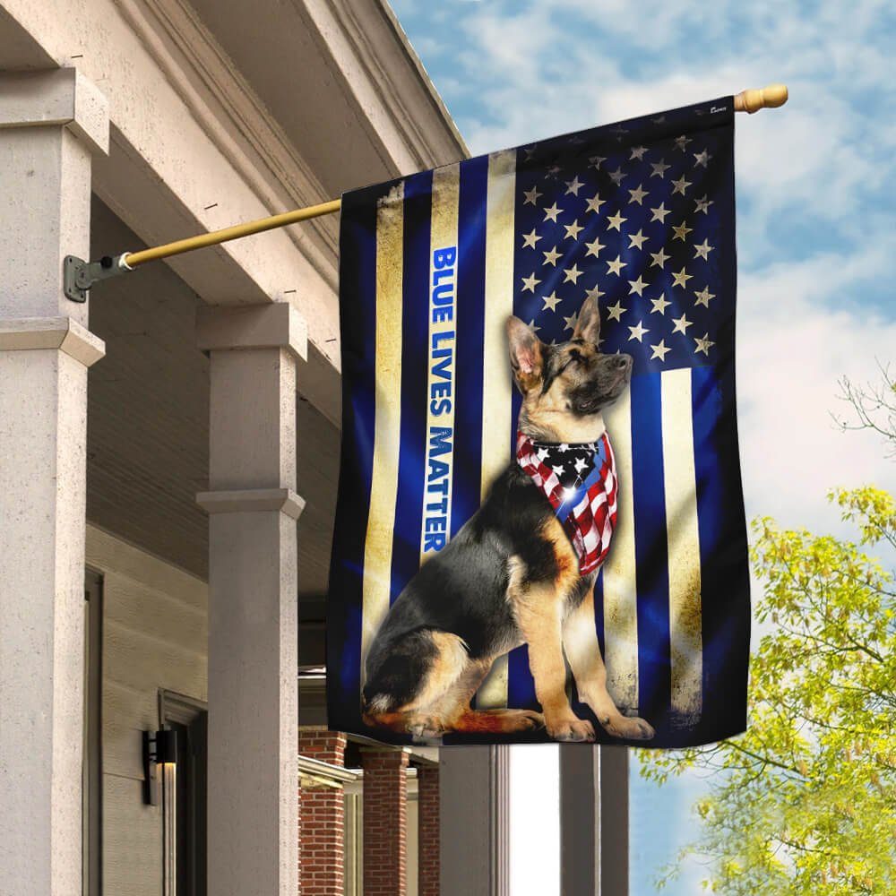 Thin Blue Line German Shepherd Flag