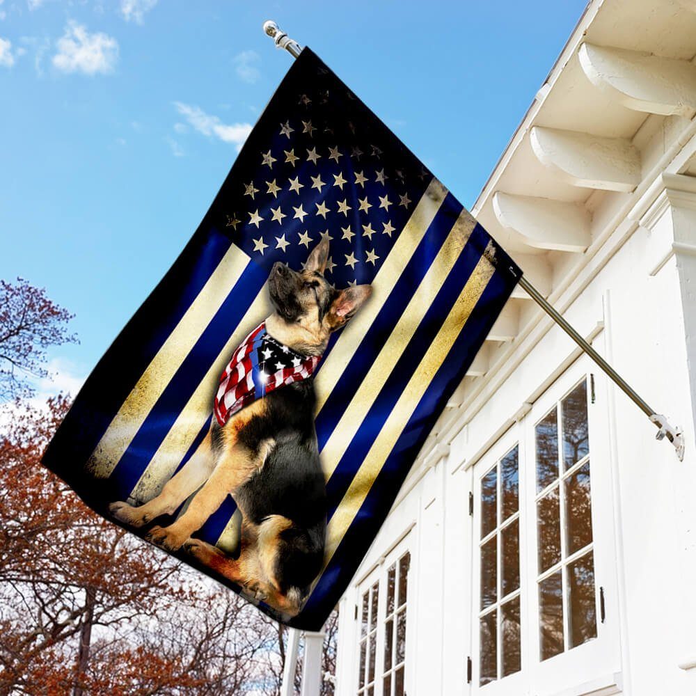 Thin Blue Line German Shepherd Flag