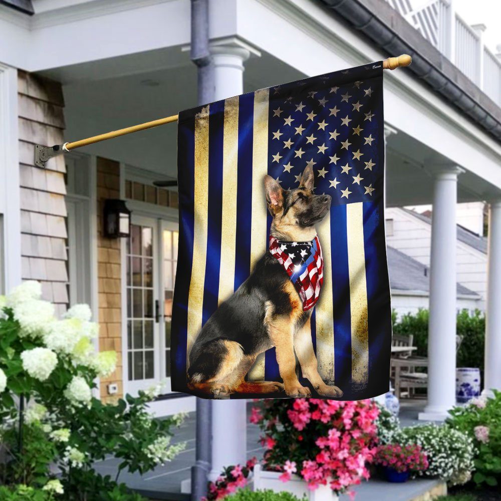 Thin Blue Line German Shepherd Flag