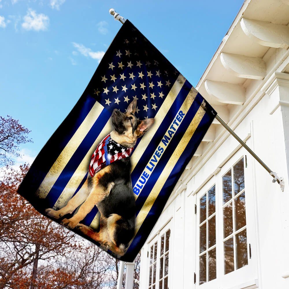 Thin Blue Line German Shepherd Flag