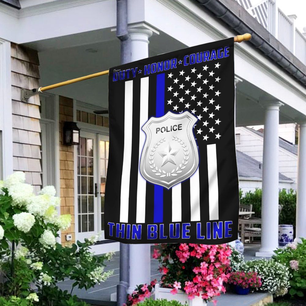 Thin Blue Line Police Flag