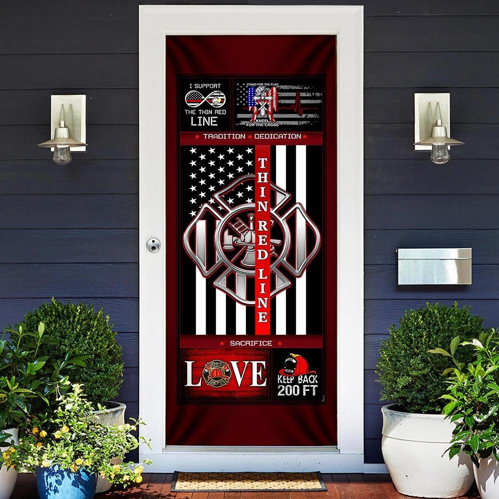 Thin Red Line Door Cover