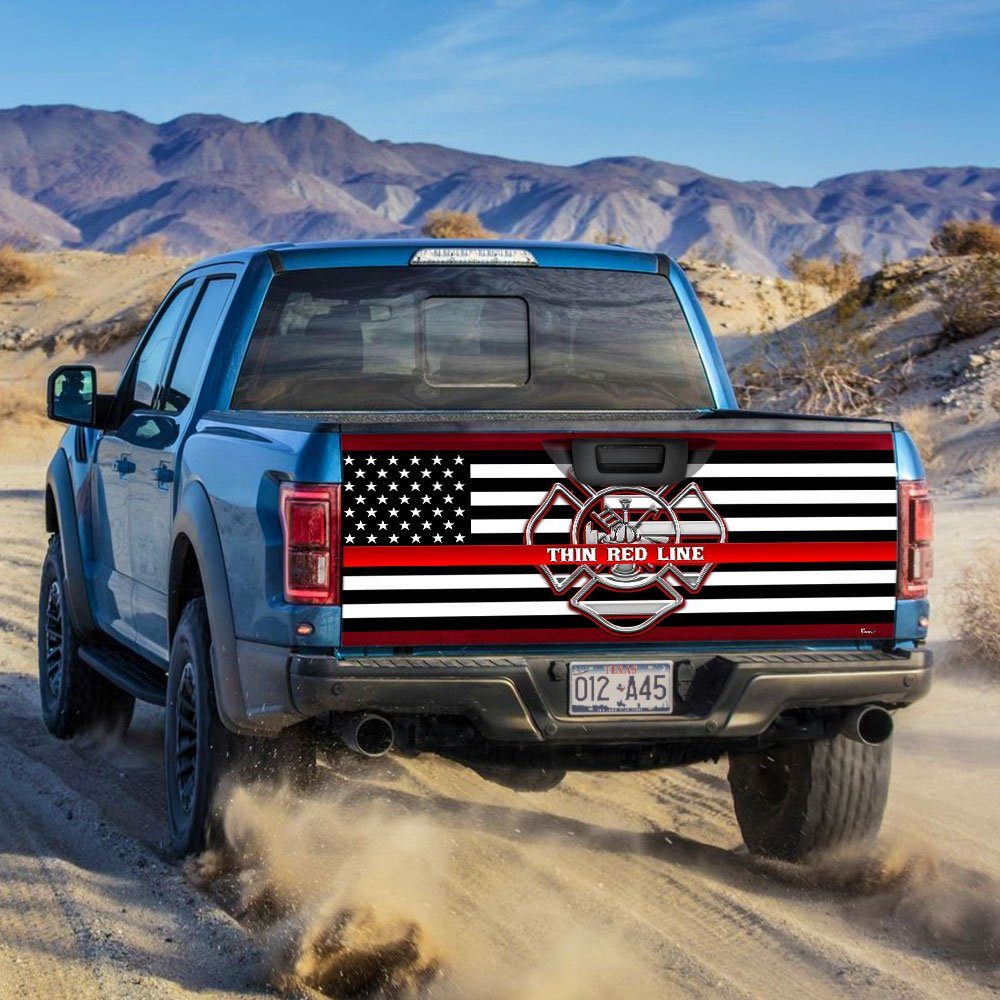 Thin Red Line Truck Tailgate Decal Sticker Wrap