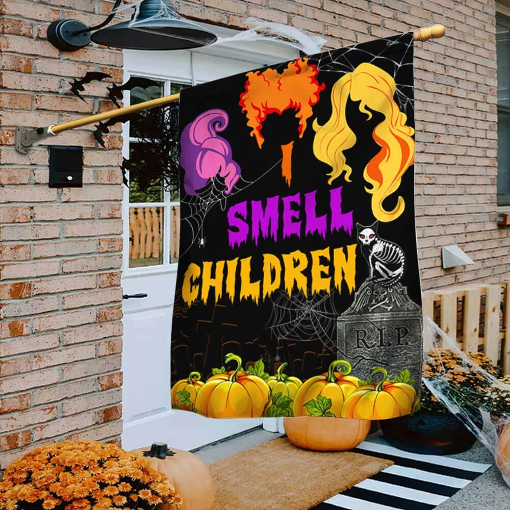 Three Witches Halloween I Smell Children Flag MLN566F