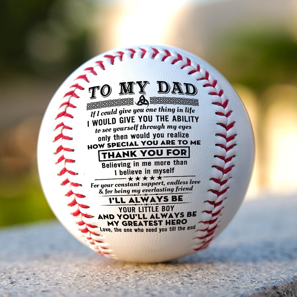 To My Dad Baseball Ball, Gift For Dad From Son Daughter, Step Dad Gifts, Birthday, Christmas Gift For Dad, Father’s Day Gifts TPT436BB
