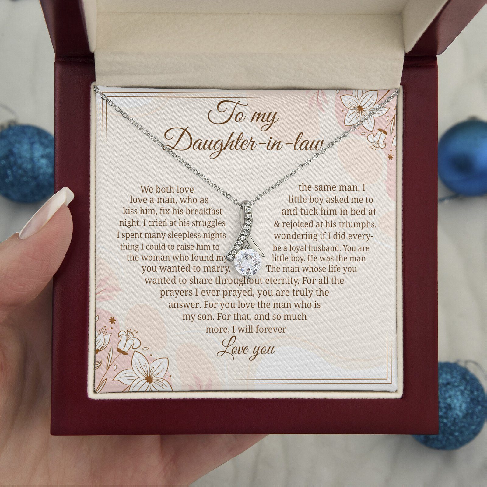 To My Daughter In Law Necklace, Gift For Daughter-In-Law, Mother’s Day Necklace For Daughter In Law, Gift For Daughter-In-Law TQN649NL