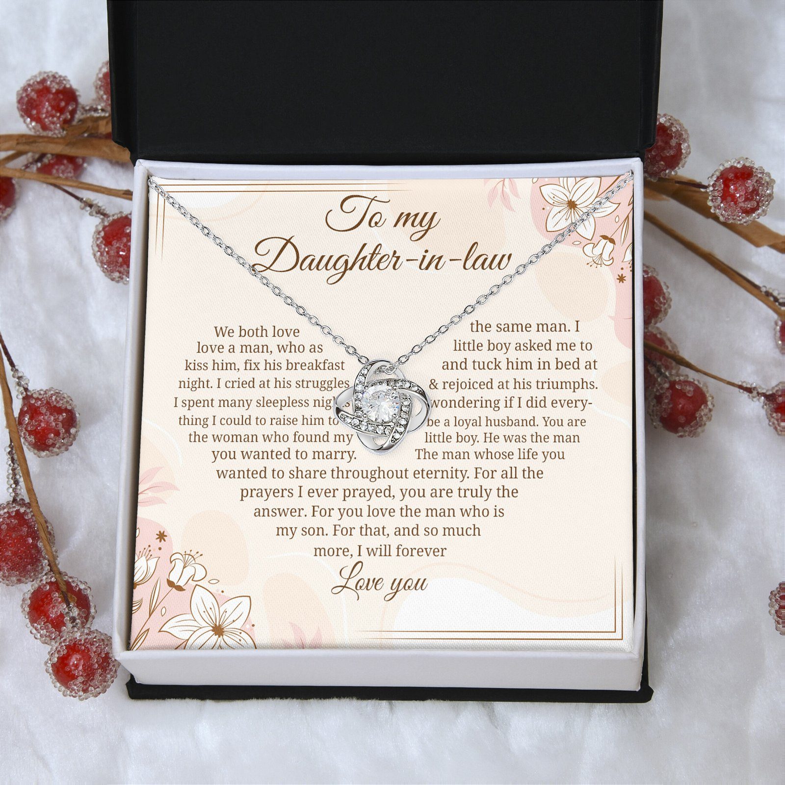 To My Daughter In Law Necklace, Gift For Daughter-In-Law, Mother’s Day Necklace For Daughter In Law, Gift For Daughter-In-Law TQN649NL