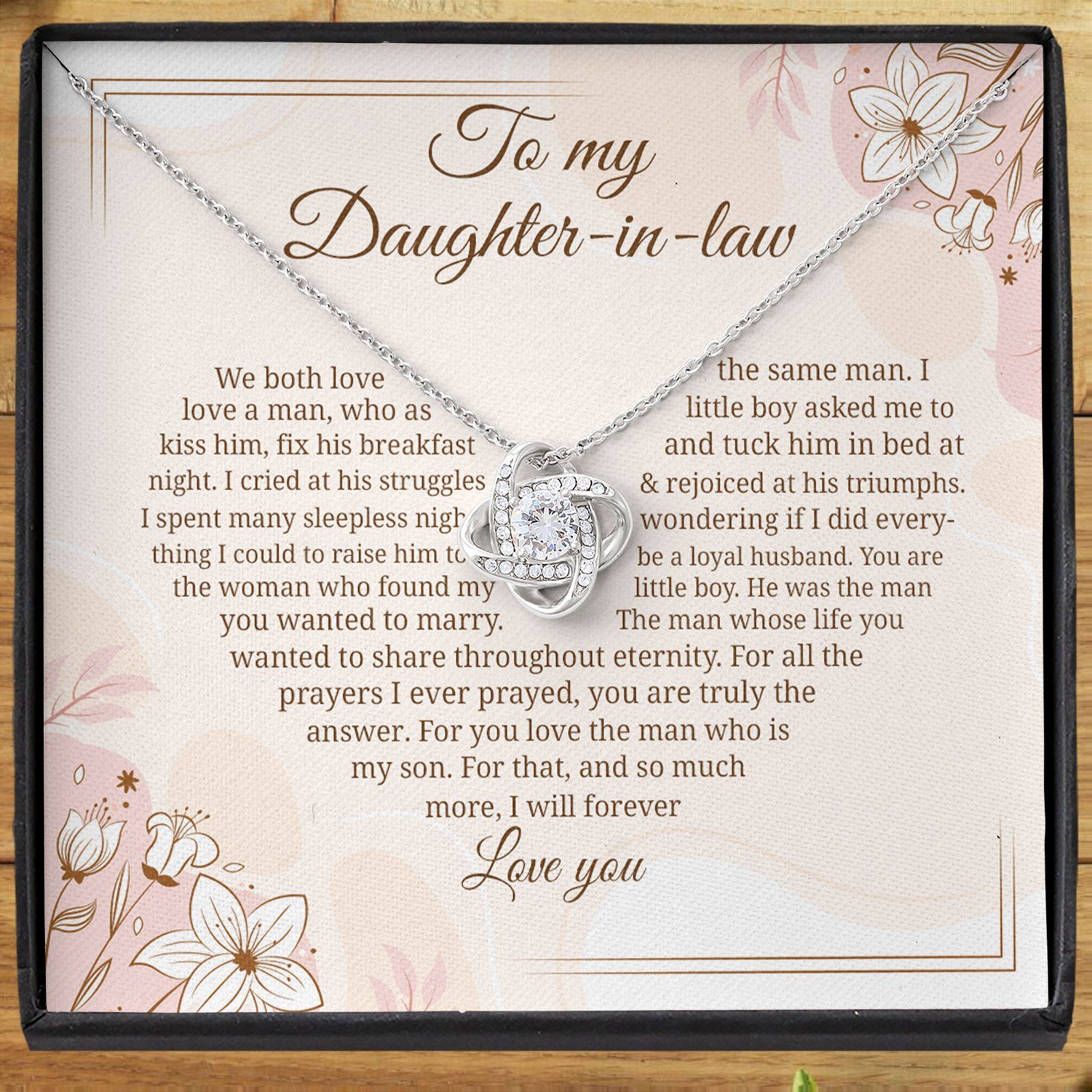To My Daughter In Law Necklace, Gift For Daughter-In-Law, Mother’s Day Necklace For Daughter In Law, Gift For Daughter-In-Law TQN649NL