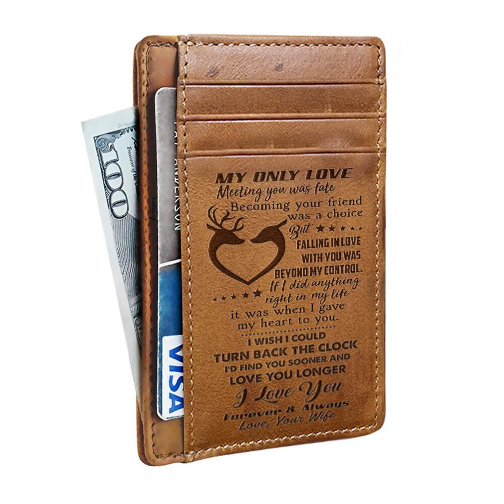 To My Deer Man, Wallet For Men, Christmas Gifts Husband, Gifts From Wife Anniversary, Leather Wallet for Men, Perfect Gifts for Husband, Boyfriend, Groomsmen BNN640CW