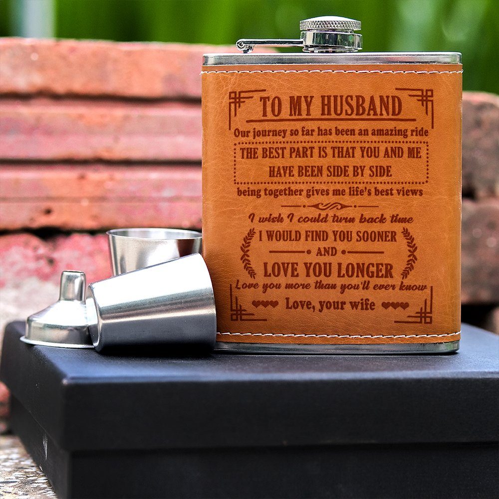 To My Husband Stainless Steel Flask, Gift For Him, Husband Gift For Anniversary, Wedding Gift For Him, Gift For Husband From Wife TQN669SF