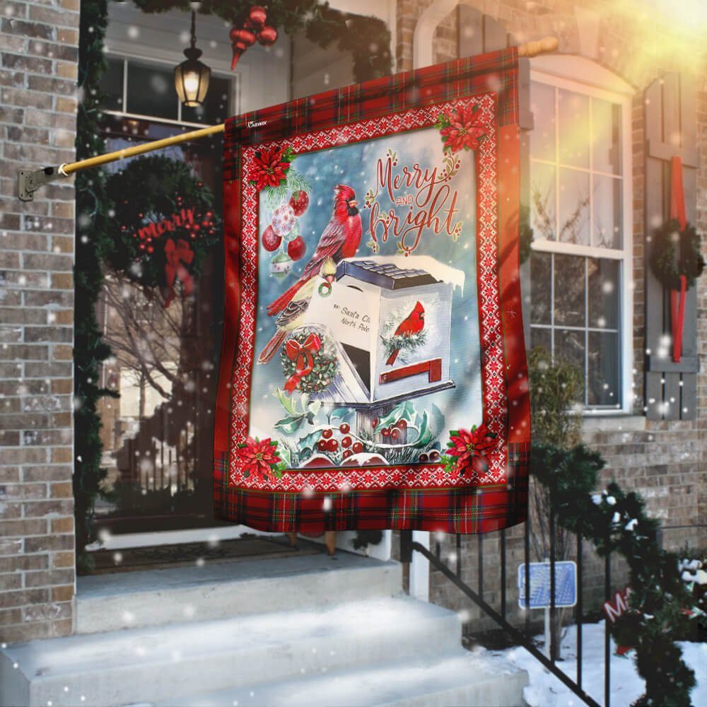 To Santa Clause Cardinal Christmas Flag